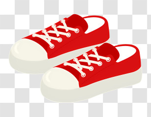 Icon - Red Shoes With White Laces Transparent PNG