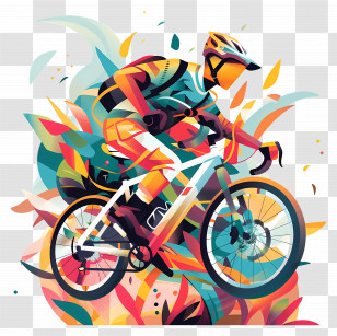 World Bicycle Day - Colorful Cyclist Illustration Transparent PNG