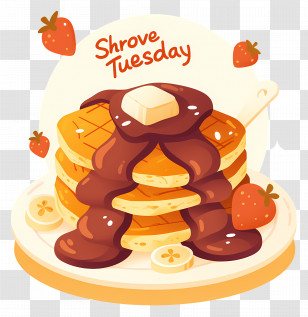 Shrove Tuesday - Shrove Tuesday Pancakes With Strawberries And Syrup Transparent PNG