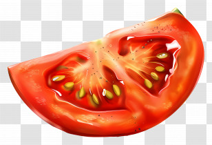 Tomato Slice - Juicy Slice Of Tomato Illustration Transparent PNG