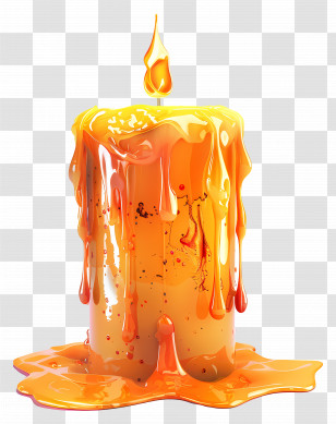 Burning Candle - Melting Wax Candle Illustration Transparent PNG