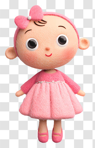Baby Girl - Pink Cute Doll Toy Transparent PNG