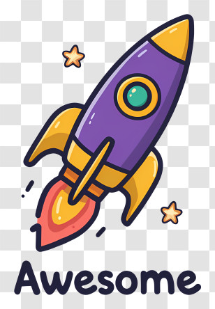 Awesome - Awesome Rocket Launching Into Space Transparent PNG