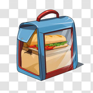 Food Delivery Bag - Lunchbox With Sandwich Illustration Transparent PNG