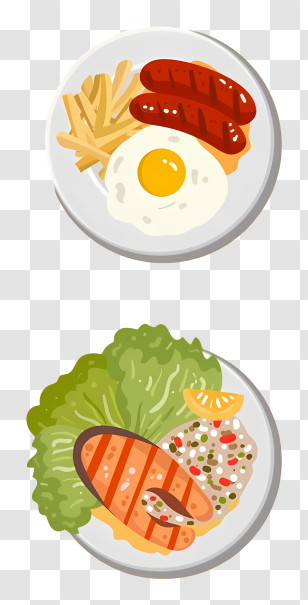 Thai Food - Illustration Of Two Plates Of Food Transparent PNG