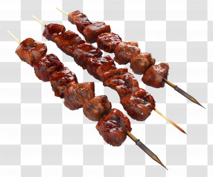 Meat Skewers - Juicy Grilled Meat Skewers On Wooden Sticks Transparent PNG