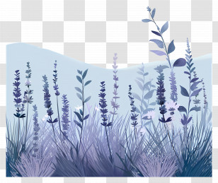 Lavender Landscape - Purple Plants Illustration Transparent PNG
