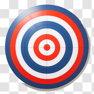Target - Circular Target Board With Red, White, And Blue Rings Transparent PNG