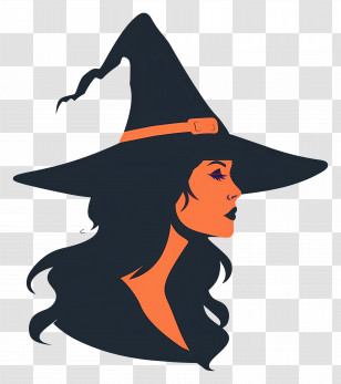 Halloween Witch - Woman In Witch Hat Illustration Transparent PNG