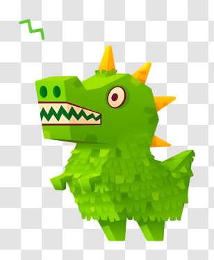 Cartoon Dragon - Green Dinosaur With Spikes Transparent PNG