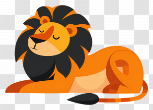 Lion - Sleeping Lion Cartoon Transparent PNG