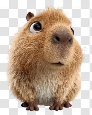 Capibara Kawaii - Cute Capybara Cartoon Character Transparent PNG