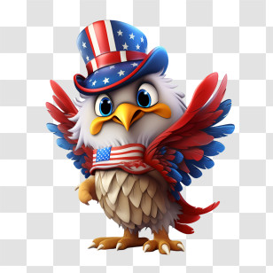 Us Independence Day
 - Patriotic Eagle Cartoon Design Transparent PNG