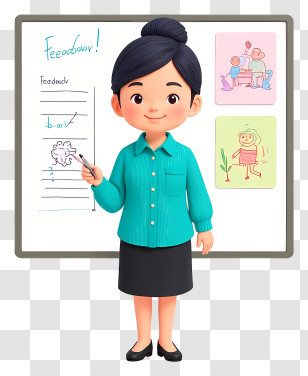 Cartoon Woman Teacher - Cute Teacher Illustration Transparent PNG