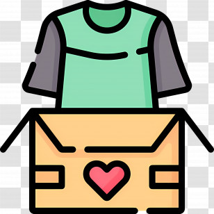 Clothes Box - T-shirt In A Box With Heart Transparent PNG