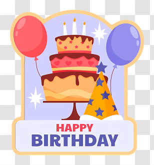 Birthday - Happy Birthday Cake Transparent PNG
