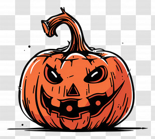 Jack O Lantern - Halloween Pumpkin With Evil Face Illustration Transparent PNG