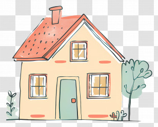 Cartoon House - Charming Hand-Drawn House Illustration Transparent PNG