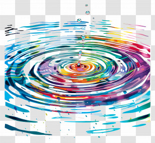 Water Ripples - Colorful Water Ripple Effect Transparent PNG