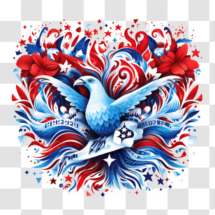 Costa Rica Independence Day - Patriotic Eagle With Red And Blue Design Transparent PNG