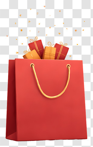 Red Gift Bag - Red Shopping Bag With Gifts Transparent PNG