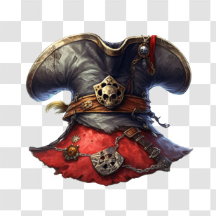Pirate Cap - Decorative Pirate Hat With Accessories Transparent PNG