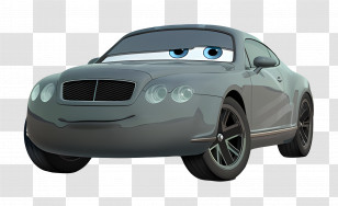 Cartoon Car - Gray Cartoon Car With Eyes Transparent PNG