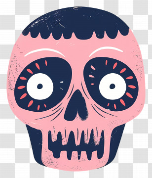 Halloween Skull - Stylized Pink Skull Illustration Transparent PNG