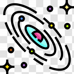 Planets - Colorful Galaxy Illustration Transparent PNG