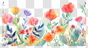 Pastel Flower - Delicate Watercolor Floral Pattern Design Transparent PNG