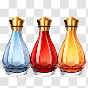 Perfume Bottle - Elegant Glass Perfume Bottles In Vibrant Colors Transparent PNG