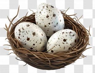 Bird Eggs - Speckled Eggs In Bird Nest Transparent PNG