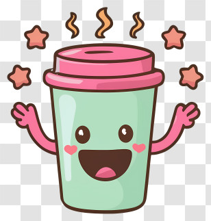 Cartoon Character - Happy Cartoon Cup Illustration Transparent PNG