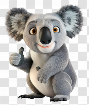 Koala - Cute Cartoon Koala Giving Thumbs Up Transparent PNG