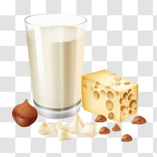 Milk Chocolate
 - Milk, Cheese, And Nuts Illustration Transparent PNG