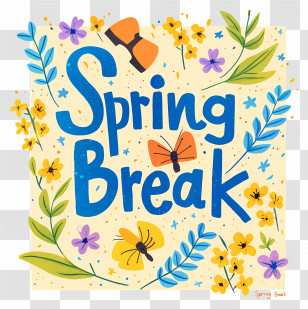 Spring Break Lettering - Spring Break Celebration Transparent PNG