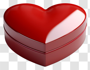 Gift Box - Red Heart-Shaped Box For Romantic Gifts Transparent PNG