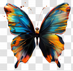 Iridescence - Colorful Butterfly With Artistic Wings Transparent PNG