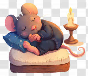 Good Night - Sleeping Mouse Illustration Transparent PNG