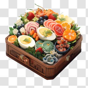 Bento Box - Decorative Food Box With Assorted Items Transparent PNG
