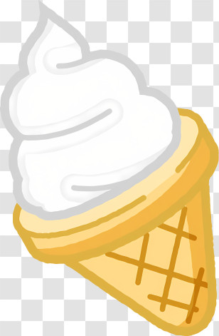 Icon - Vanilla Ice Cream Cone Transparent PNG