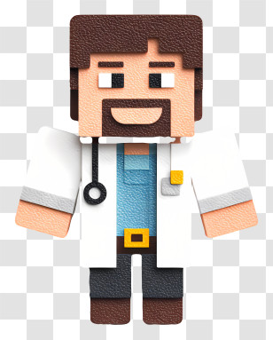 Minecraft Doctor - Pixel Art Doctor Character Transparent PNG