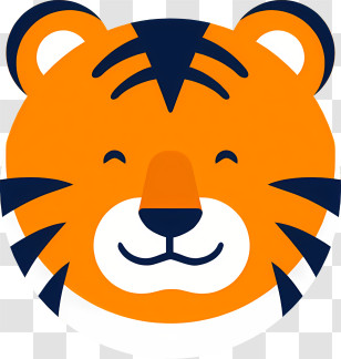 Cartoon Tiger - Cute Cartoon Tiger Face Transparent PNG
