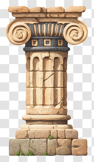 Ancient Temple Pillar - Ancient Stone Column Transparent PNG