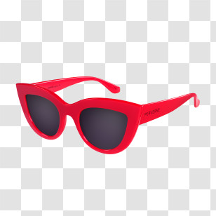 Eye Glasses - Red Cat-eye Sunglasses For Stylish Look Transparent PNG