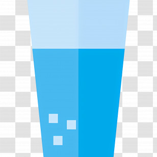 Water Glass - Blue Drink With Ice Cubes Transparent PNG
