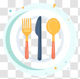 Cutlery Plate - Dining Utensils And Plate Design Transparent PNG