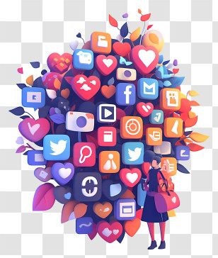 Social Media - Colorful Social Media Icons Transparent PNG