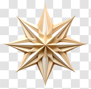 Christmas Elements - Golden Eight-Point Star Illustration Transparent PNG