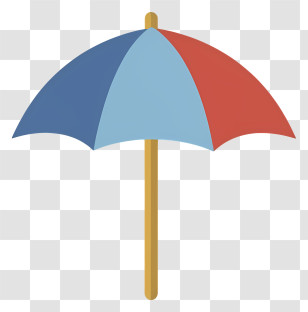 Cartoon - Beach Umbrella In Three Colors Transparent PNG